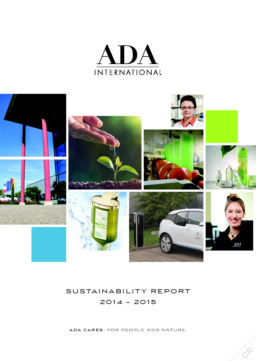 ADA Cosmetics International GmbH - Sustainability Report 2014-2015