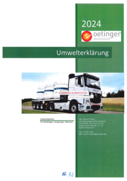 OETINGER Aluminium GmbH - Umwelterklärung 2024