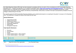 Cory Riverside Energy - Global Reporting Initiative (GRI) index (2018)