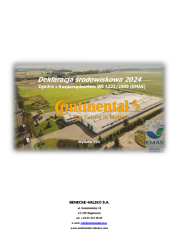 Benecke-Kaliko AG - Deklaracja środowiskowa 2024 Zgodna z Rozporządzeniem WE 1221/2009 (EMAS)