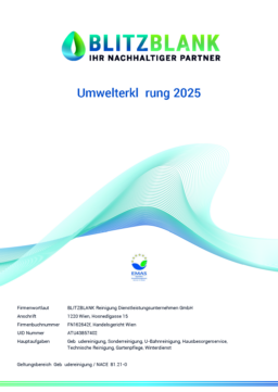 Blitz Blank Reinigung - Dienstleistungsunternehmen GmbH - Umwelterklärung 2025