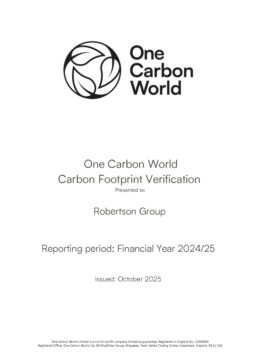 Robertson Group Limited - Carbon Footprint Verification Reporting period: Financial Year 2024/25