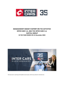 Inter Cars SA - Management Board’s Report on the Activities in the year ended on 31 December 2024