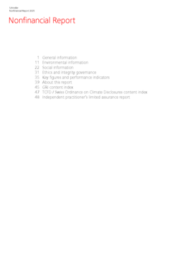 Schindler Holding Ltd - Nonfinancial Report 2025