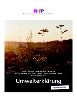 HiPP-Werk Georg Hipp OHG - Umwelterklärung 2025 Hipp Produktion Gmunden GmbH, Hipp Austria Holding GmbH, Hipp Austria GmbH, Hipp GmbH