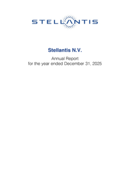 Stellantis NV - Annual Report for the year ended December 31, 2025