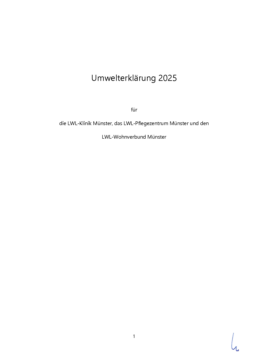 LWL-Klinik Münster - Umwelterklärung 2025