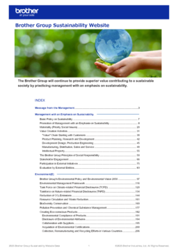 Brother Industries Ltd - 2025 Brother Group Sustainability Website Data