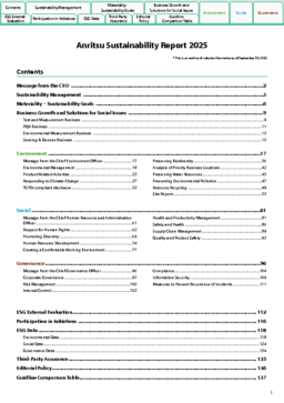 Anritsu Corporation - Sustainability Report 2025