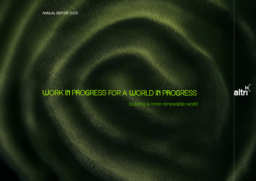 Altri SGPS SA - Annual Report 2025. Work in progress for a world in progress. Building a more renewable world