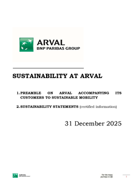 Arval Service Lease SA - Sustainability at Arval 31 December 2025