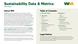 Waste Management Inc - Sustainability Data & Metrics June 2026