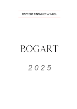 Jacques Bogart SA - Rapport Financier Annuel 2025